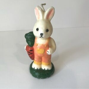 Vintage Wax Candle Bunny Rabbit Figurine Easter Spring Garden Unused Collectible